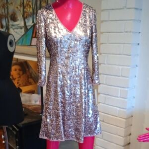 Eliza J PINKISH SEQUENCE DRES